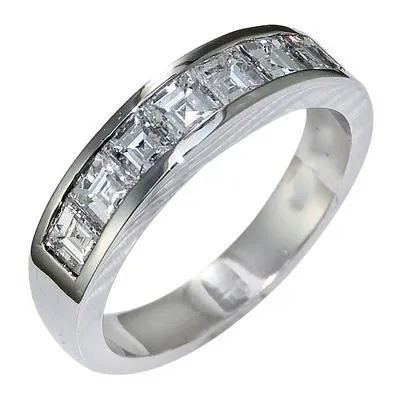 Asscher Cut Natural Earth Mined Diamond Wedding Band 350 Carats White Gold 14K Mens Ring GB Rings Asscher Cut Natural Earth Mined Diamond Wedding Band 350 Carats White Gold 14K Mens Ring GB Rings