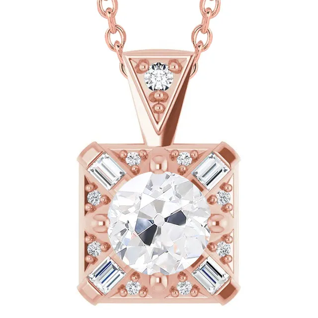 Baguette Old Cut Natural Earth Mined Diamond Pendant Jewelry 550 Carats Rose Gold 14K HarryChadEntcom Necklaces Baguette Old Cut Natural Earth Mined Diamond Pendant Jewelry 550 Carats Rose Gold 14K HarryChadEntcom Necklaces