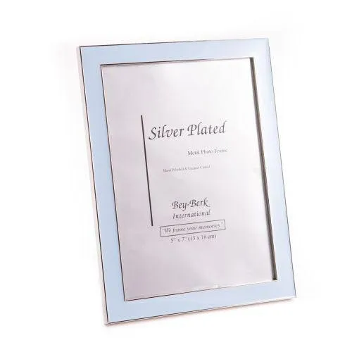 Bey Berk Rings Bey Berk Silver Plated With Blue Enamel 5X7 Picture Frame
