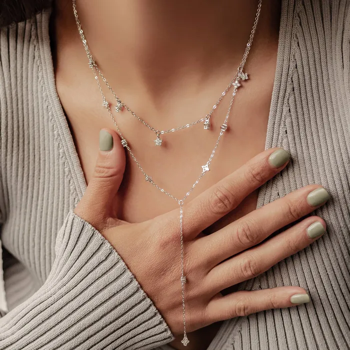 Bloom Necklace Set Sterling Silver Hey Happiness Necklaces