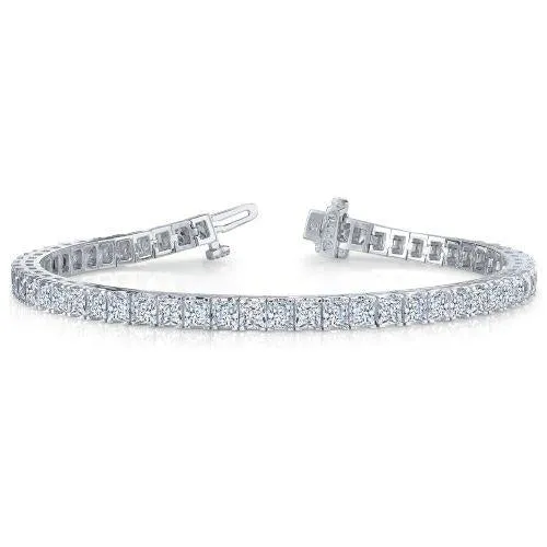 Bracelets GB 13 Carats Princess Cut Real Natural Earth Mined Diamond Tennis Bracelet Solid White Gold 14K Bracelets GB 13 Carats Princess Cut Real Natural Earth Mined Diamond Tennis Bracelet Solid White Gold 14K