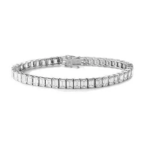 Bracelets GB 1680 Ct Channel Set Emerald Cut Real Natural Earth Mined Diamond Tennis Bracelet White Gold Bracelets GB 1680 Ct Channel Set Emerald Cut Real Natural Earth Mined Diamond Tennis Bracelet White Gold
