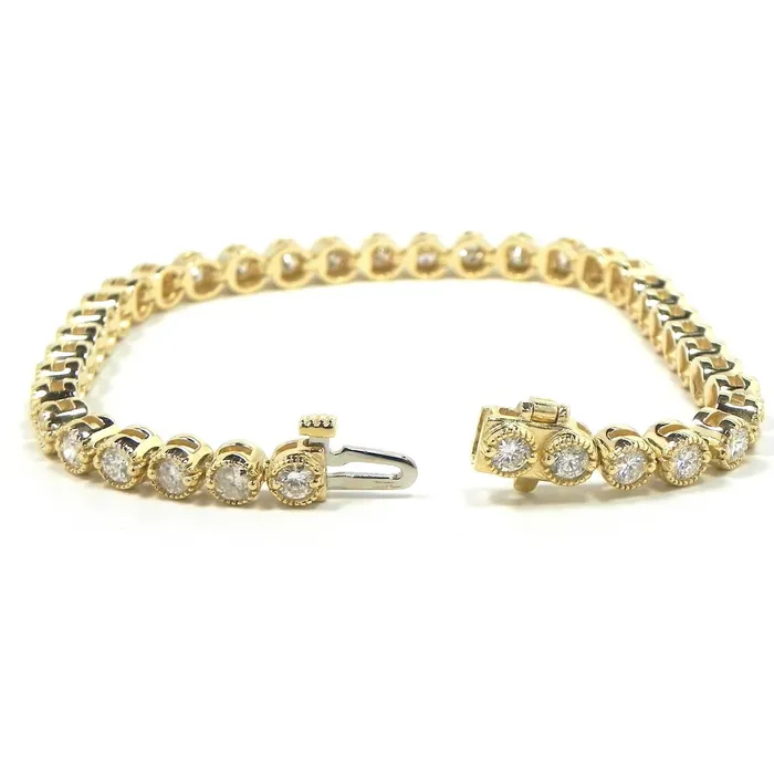 Bracelets Women 14K Yellow Gold Round Natural Earth Mined Diamond Tennis Bracelet 8 Carats GB Bracelets Women 14K Yellow Gold Round Natural Earth Mined Diamond Tennis Bracelet 8 Carats GB