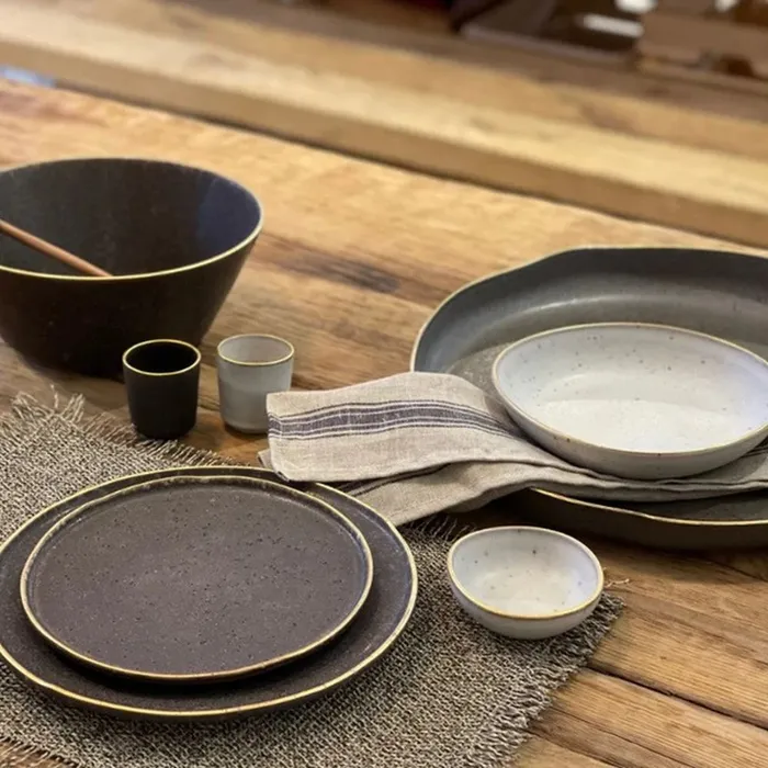 Casa Alegre Gold Stone Dessert Plate 22 Bronze Casa Alegre Earrings Casa Alegre Gold Stone Dessert Plate 22 Bronze Casa Alegre Earrings