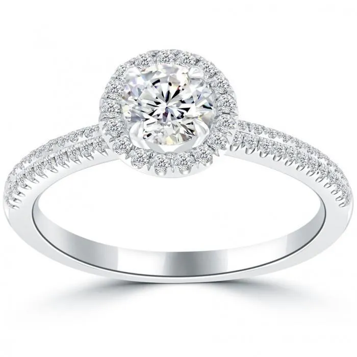 Classic Engagement Ring 166 Ct Round Genuine Natural Earth Mined Diamond White Gold 14K GB Rings