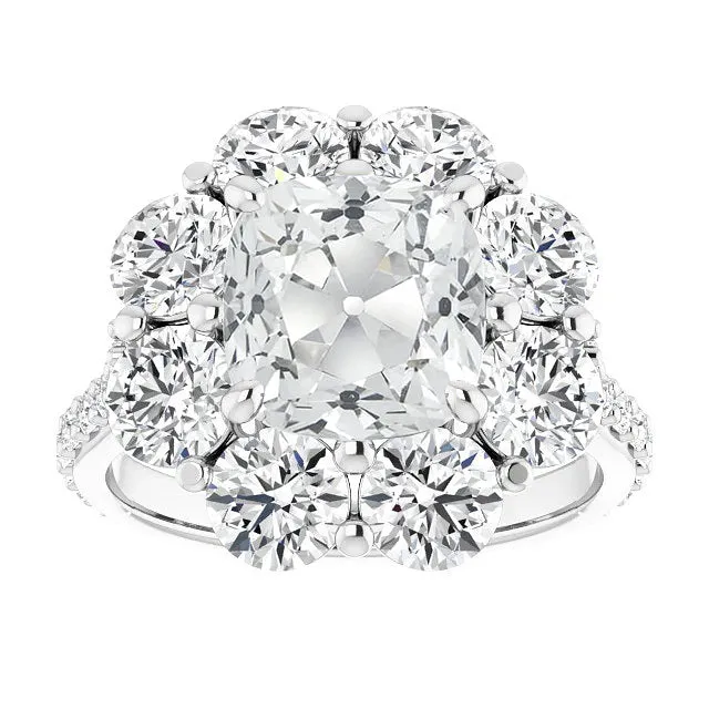Cushion Old Miner Huge Lab Grown Diamond Halo Ring Flower Style 15 Carats HarryChadEntcom Rings Cushion Old Miner Huge Lab Grown Diamond Halo Ring Flower Style 15 Carats HarryChadEntcom Rings