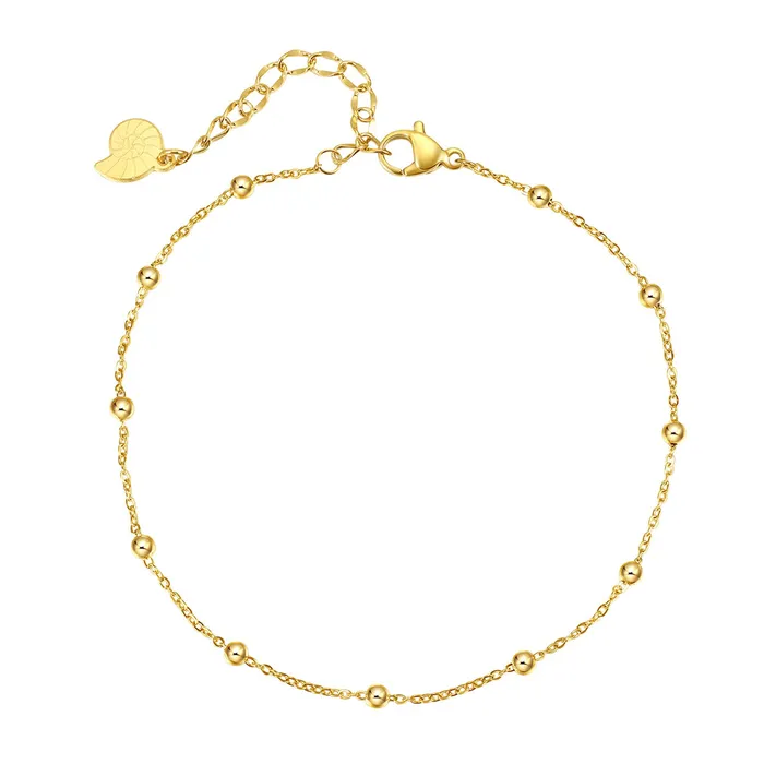 Delicate Ball Chain Anklet Gold Hey Happiness PreStyled Sets