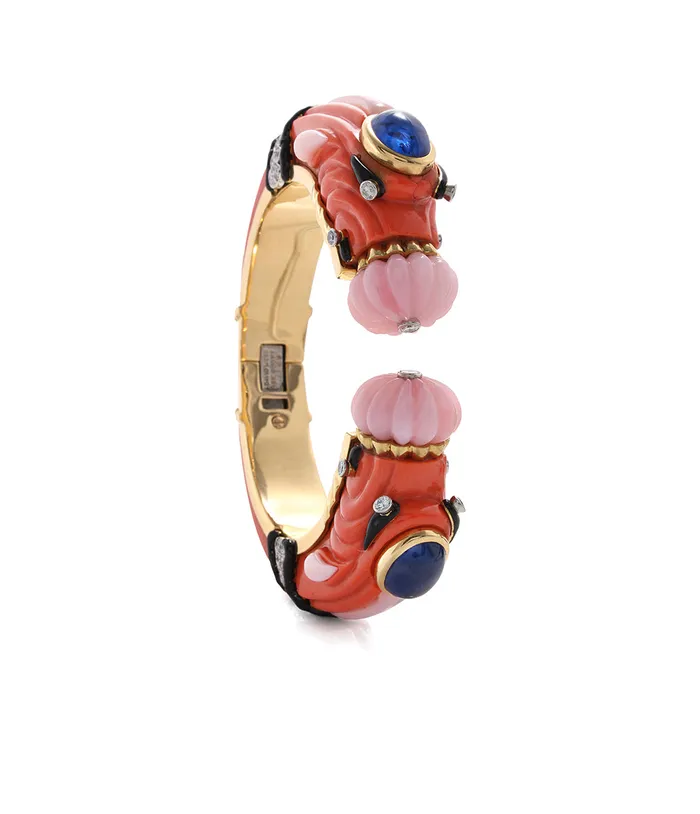 Double Chimera Bracelet Coral and Opal David Webb Bracelets