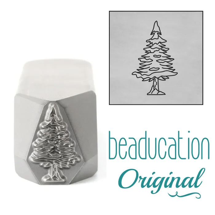 DS 58 Necklaces Snow Covered Tree Metal Design Stamp 14mm Beaducation Original DS 58 Necklaces Snow Covered Tree Metal Design Stamp 14mm Beaducation Original