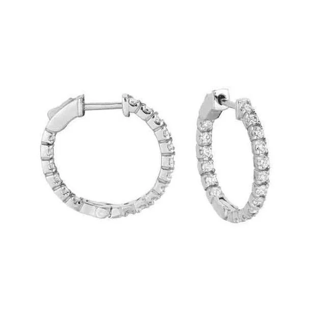 Earrings 14K White Gold Prong Set Round Cut 360 Carats Natural Earth Mined Diamonds Hoop Earrings GB Earrings 14K White Gold Prong Set Round Cut 360 Carats Natural Earth Mined Diamonds Hoop Earrings GB