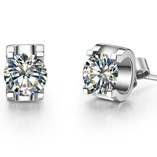 Earrings GB 15 Ct Round Solitaire Natural Earth Mined Diamond Stud Earring 14K White Gold Earrings GB 15 Ct Round Solitaire Natural Earth Mined Diamond Stud Earring 14K White Gold