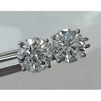 Earrings GB 22 Ct Natural Earth Mined Diamond Round Stud Earring 14K White Gold Earrings GB 22 Ct Natural Earth Mined Diamond Round Stud Earring 14K White Gold