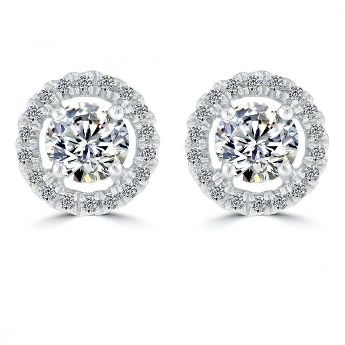 Earrings GB 240 Ct Round Halo Natural Earth Mined Diamond Earring White Gold Sparkling Gold Jewelry Earrings GB 240 Ct Round Halo Natural Earth Mined Diamond Earring White Gold Sparkling Gold Jewelry