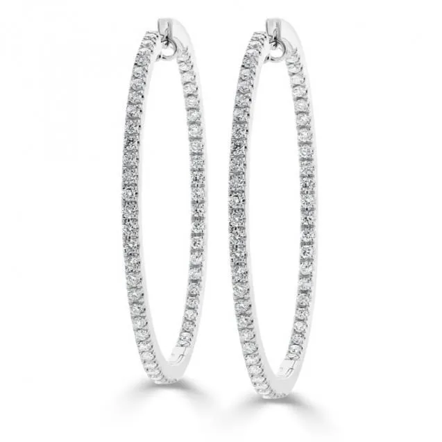 Earrings GB Ladies Hoop Earrings F Vvs1 430 Carats Genuine Natural Earth Mined Diamonds White Gold 14K Earrings GB Ladies Hoop Earrings F Vvs1 430 Carats Genuine Natural Earth Mined Diamonds White Gold 14K