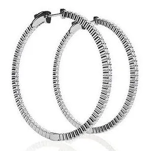 Earrings GB Ladies Hoop Earrings F Vvs1 430 Carats Genuine Natural Earth Mined Diamonds White Gold 14K