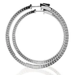 Earrings GB Ladies Hoop Earrings F Vvs1 430 Carats Genuine Natural Earth Mined Diamonds White Gold 14K