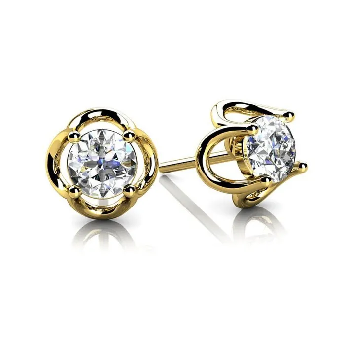 Earrings GB Natural Earth Mined Diamond Stud Earring 1 Carat Yellow Gold 14K Jewelry Womens Earrings GB Natural Earth Mined Diamond Stud Earring 1 Carat Yellow Gold 14K Jewelry Womens