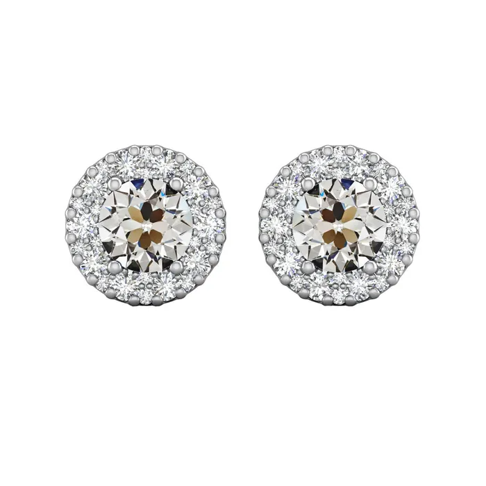 Earrings HarryChadEntcom Sparkling Halo Stud Earrings 6 Ct Old Miner Natural Diamond Gold Earrings HarryChadEntcom Sparkling Halo Stud Earrings 6 Ct Old Miner Natural Diamond Gold