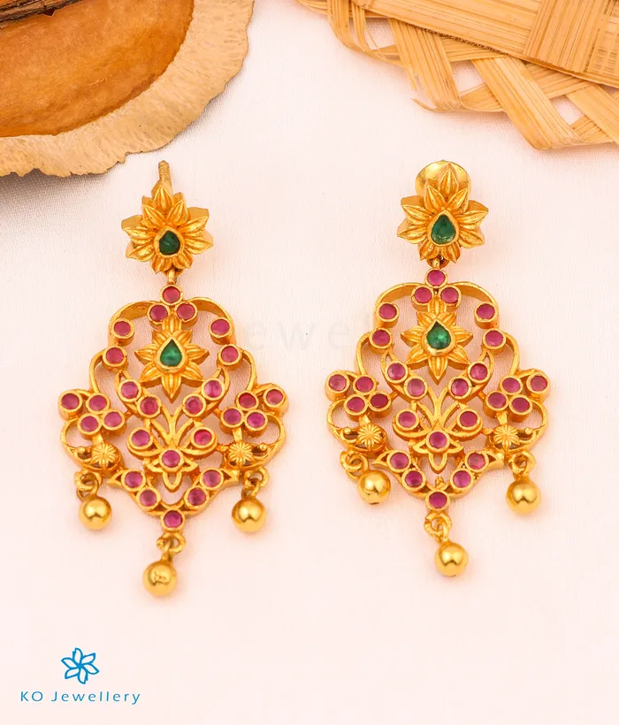 Earrings Silversmith The Kadambari Silver Earrings Red
