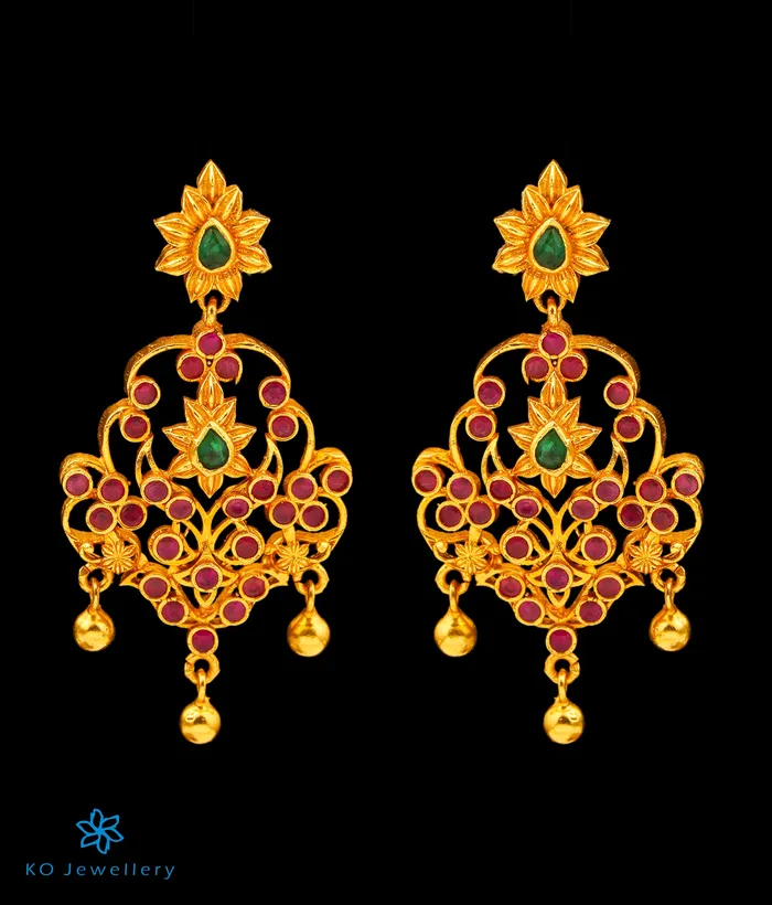 Earrings Silversmith The Kadambari Silver Earrings Red