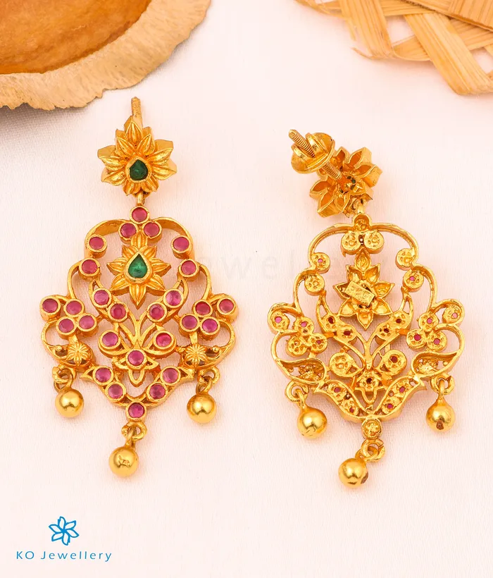 Earrings Silversmith The Kadambari Silver Earrings Red