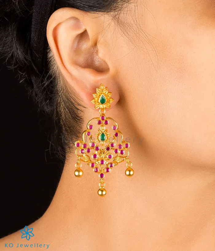 Earrings Silversmith The Kadambari Silver Earrings Red