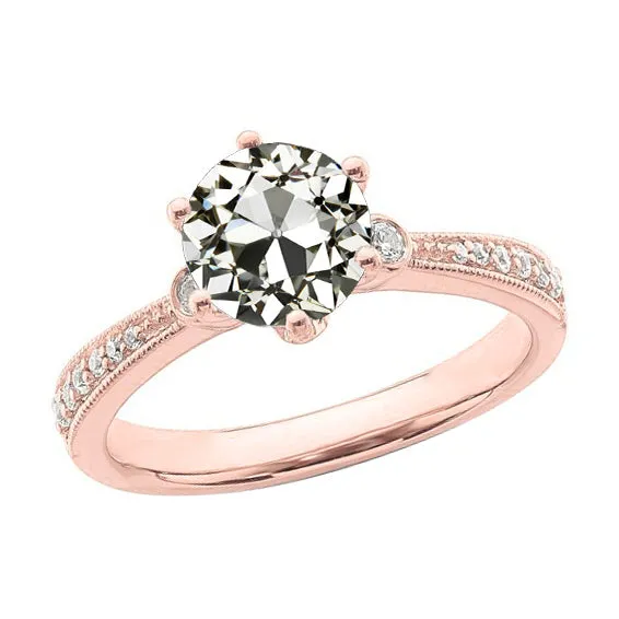 Engagement Ring Round Old Mine Cut Real Natural Earth Mined Diamond 325 Carats Rose Gold HarryChadEntcom Rings Engagement Ring Round Old Mine Cut Real Natural Earth Mined Diamond 325 Carats Rose Gold HarryChadEntcom Rings