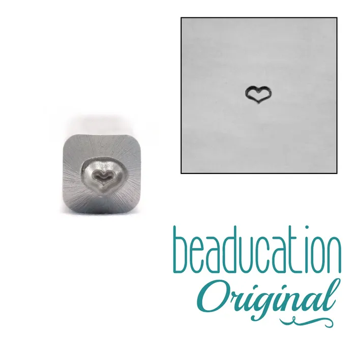Fat Heart Metal Design Stamp 2mm Beaducation Original DS 14 Necklaces