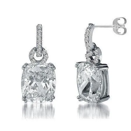 GB 250 Ct Cushion Round Cut Dangle Earring White Gold Natural Earth Mined Diamond Earrings GB 250 Ct Cushion Round Cut Dangle Earring White Gold Natural Earth Mined Diamond Earrings