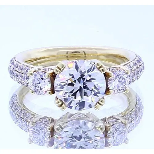 GB 350 Carats Natural Earth Mined Diamond Round Engagement Ring Yellow Gold 14K Rings GB 350 Carats Natural Earth Mined Diamond Round Engagement Ring Yellow Gold 14K Rings