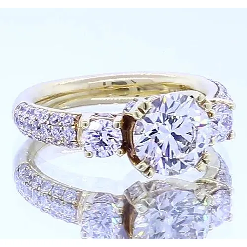 GB 350 Carats Natural Earth Mined Diamond Round Engagement Ring Yellow Gold 14K Rings GB 350 Carats Natural Earth Mined Diamond Round Engagement Ring Yellow Gold 14K Rings