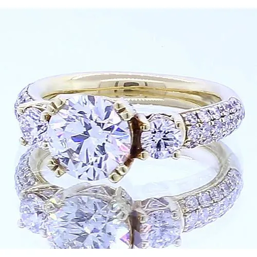 GB 350 Carats Natural Earth Mined Diamond Round Engagement Ring Yellow Gold 14K Rings GB 350 Carats Natural Earth Mined Diamond Round Engagement Ring Yellow Gold 14K Rings