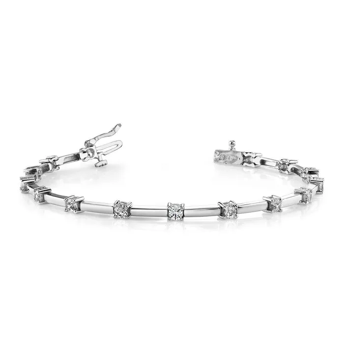 GB Bracelets 3 Ct Round Prong Setting Real Natural Earth Mined Diamond Lady Tennis Bracelet White Gold GB Bracelets 3 Ct Round Prong Setting Real Natural Earth Mined Diamond Lady Tennis Bracelet White Gold