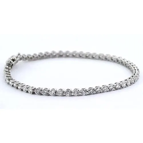 GB Bracelets Ladies Natural Earth Mined Diamond Tennis Bracelet 440 Carats White Gold 14K GB Bracelets Ladies Natural Earth Mined Diamond Tennis Bracelet 440 Carats White Gold 14K