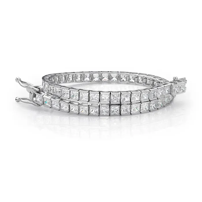 GB Bracelets Ladies Princess Cut 1210 Carats Natural Earth Mined Diamond Tennis Fine Bracelet Jewelry GB Bracelets Ladies Princess Cut 1210 Carats Natural Earth Mined Diamond Tennis Fine Bracelet Jewelry