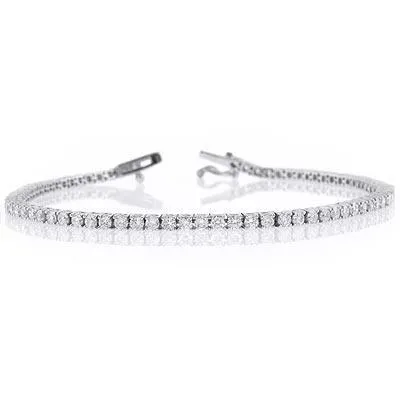 GB Bracelets Lady Tennis Bracelet Small Round Cut 350 Carats Natural Earth Mined Diamonds White Gold GB Bracelets Lady Tennis Bracelet Small Round Cut 350 Carats Natural Earth Mined Diamonds White Gold