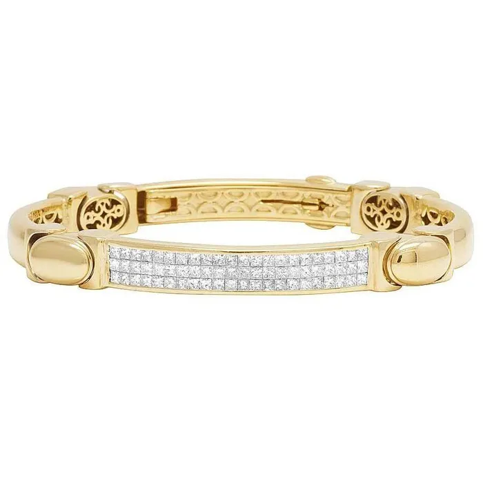 GB Bracelets Men 330 Carats Princess Cut Genuine Natural Earth Mined Diamond Bracelet Yellow Gold 14K GB Bracelets Men 330 Carats Princess Cut Genuine Natural Earth Mined Diamond Bracelet Yellow Gold 14K
