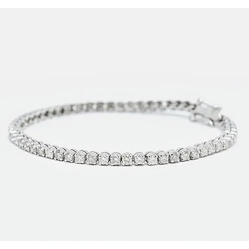 GB Bracelets Round Natural Earth Mined Diamond Tennis Bracelet 6 Carats Shared Prong Set New GB Bracelets Round Natural Earth Mined Diamond Tennis Bracelet 6 Carats Shared Prong Set New