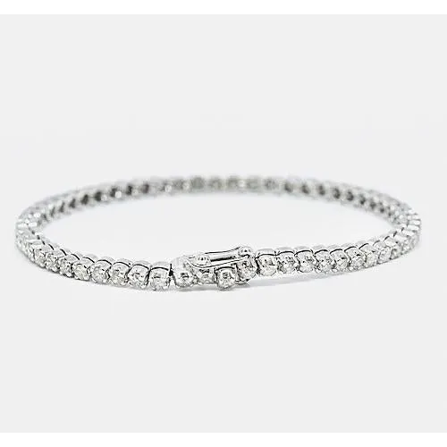 GB Bracelets Round Natural Earth Mined Diamond Tennis Bracelet 6 Carats Shared Prong Set New GB Bracelets Round Natural Earth Mined Diamond Tennis Bracelet 6 Carats Shared Prong Set New