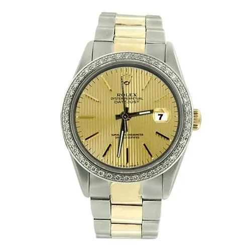 GB Bracelets Ss Gold Oyster Bracelet Stick Dial Rolex Datejust Men Watch QUICK SET GB Bracelets Ss Gold Oyster Bracelet Stick Dial Rolex Datejust Men Watch QUICK SET