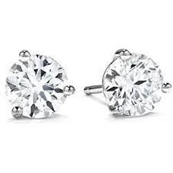 GB Earrings 1 Carat Round Cut Solitaire Natural Earth Mined Diamond Stud Earring 14K White Gold New GB Earrings 1 Carat Round Cut Solitaire Natural Earth Mined Diamond Stud Earring 14K White Gold New