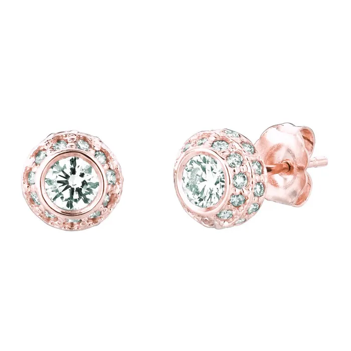 GB Earrings Natural Earth Mined Diamond Stud Earring 190 Carats 14K Pink GB Earrings Natural Earth Mined Diamond Stud Earring 190 Carats 14K Pink