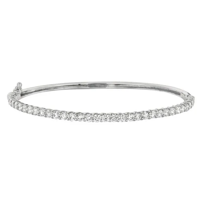 GB Earrings White Gold 4 Carats Round Natural Earth Mined Diamond Bangle Jewelry GB Earrings White Gold 4 Carats Round Natural Earth Mined Diamond Bangle Jewelry