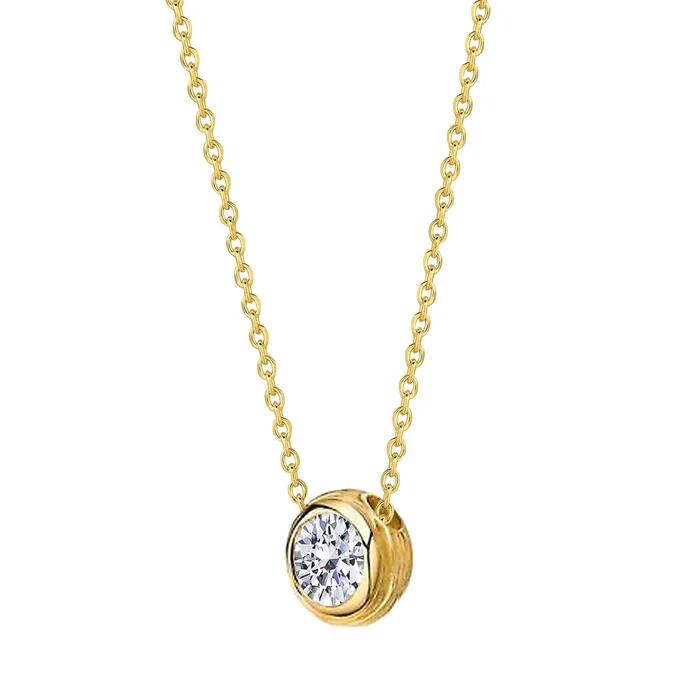 GB Necklaces Round Cut Solitaire Natural Earth Mined Diamond Pendant Necklace 2 Carat Yellow Gold 14K GB Necklaces Round Cut Solitaire Natural Earth Mined Diamond Pendant Necklace 2 Carat Yellow Gold 14K