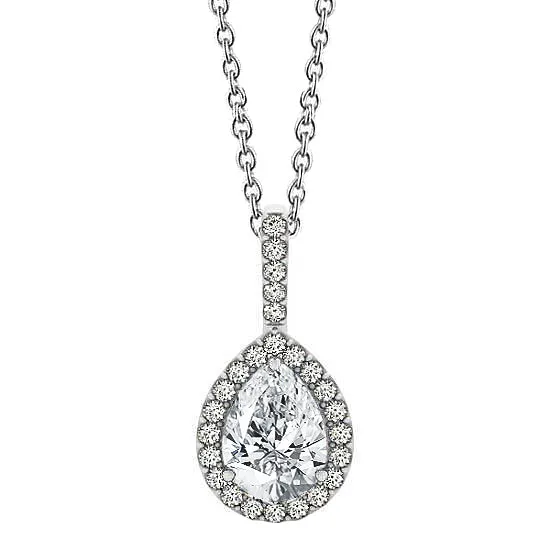 GB Necklaces Round Pear Natural Earth Mined Diamond Pendant Necklace Without Chain 175 Carat WG 14K