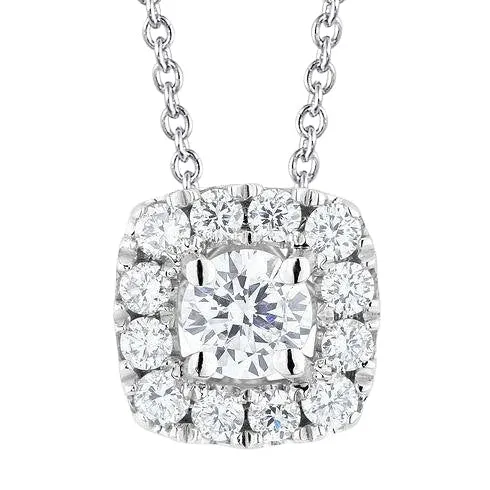 GB Necklaces Women Round Halo Natural Earth Mined Diamond Necklace Pendant 150 Carats White Gold 14K GB Necklaces Women Round Halo Natural Earth Mined Diamond Necklace Pendant 150 Carats White Gold 14K