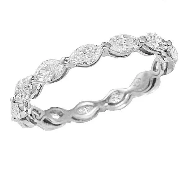 GB Rings 130 Carats White Gold Women Marquise Cut Eternity Natural Earth Mined Diamond Band GB Rings 130 Carats White Gold Women Marquise Cut Eternity Natural Earth Mined Diamond Band