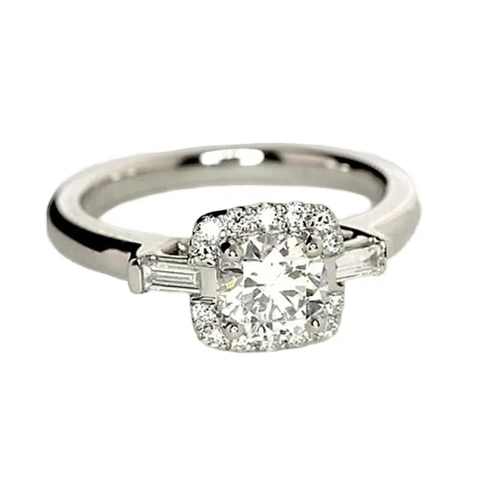 GB Rings 135 Carats Three Stone Natural Earth Mined Diamonds Engagement Ring White Gold 14K GB Rings 135 Carats Three Stone Natural Earth Mined Diamonds Engagement Ring White Gold 14K
