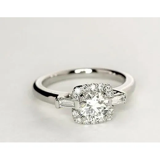 GB Rings 135 Carats Three Stone Natural Earth Mined Diamonds Engagement Ring White Gold 14K GB Rings 135 Carats Three Stone Natural Earth Mined Diamonds Engagement Ring White Gold 14K