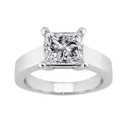 GB Rings 150 Carats Solitaire Princess Natural Earth Mined Diamond Ring White Gold 14K GB Rings 150 Carats Solitaire Princess Natural Earth Mined Diamond Ring White Gold 14K